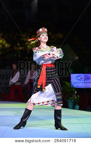 Performance Of Ukrainian Dance Ensemble At Stella Zakharova Artistic Gymnastics Ukraine Internationa
