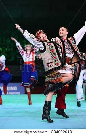 Performance Of Ukrainian Dance Ensemble At Stella Zakharova Artistic Gymnastics Ukraine Internationa