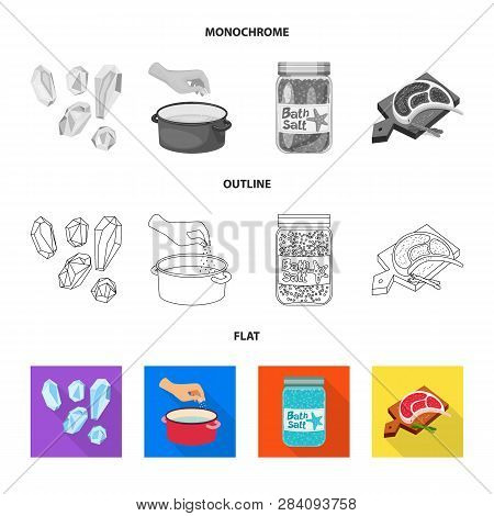 Vector Illustration Of Cooking And Sea Icon. Set Of Cooking And Baking   Vector Icon For Stock.
