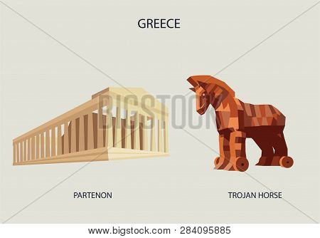 Beautiful Greek Architecture And Buildings Like Parthenon In Athens