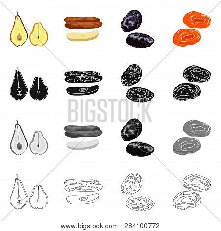 Vector Illustration Of Food  And Raw  Logo. Set Of Food  And Nature   Stock Vector Illustration.