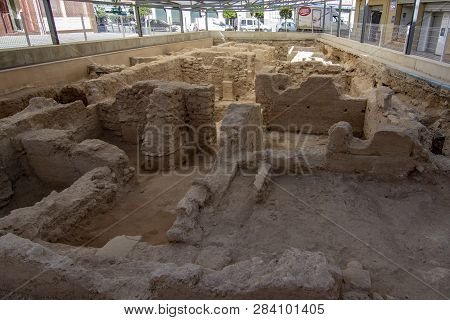 Elche, Alicante, Spain; February 2017: Archaeological Site Of The Plaza De La Fruita, Near The Town 