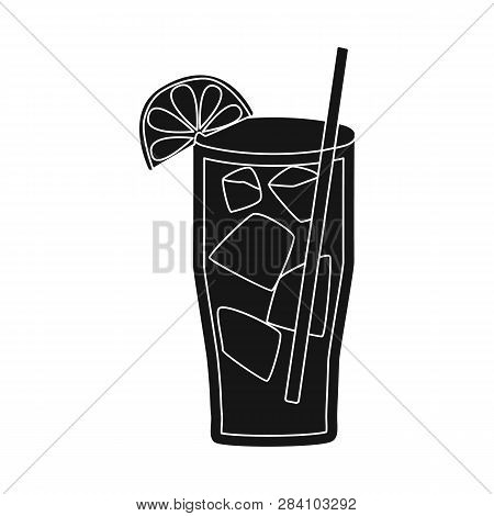Vector Design Of Cocktail And Glass Symbol. Collection Of Cocktail And Piece Vector Icon For Stock.