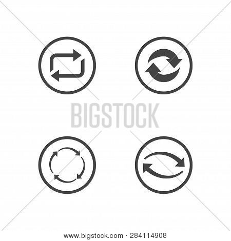 Repeat Icons Set. Set Of 4 Refresh Filled Icons Such As Reload, Update, Reload, Replay, Loading Arro