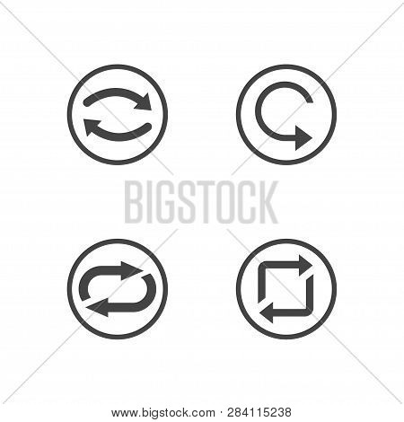 Repeat Icons Set. Set Of 4 Refresh Filled Icons Such As Reload, Update, Reload, Replay, Loading Arro