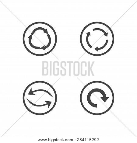 Repeat Icons Set. Set Of 4 Refresh Filled Icons Such As Reload, Update, Reload, Replay, Loading Arro