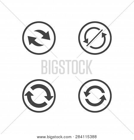 Repeat Icons Set. Set Of 4 Refresh Filled Icons Such As Reload, Update, Reload, Replay, Loading Arro