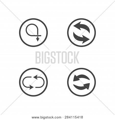 Repeat Icons Set. Set Of 4 Refresh Filled Icons Such As Reload, Update, Reload, Replay, Loading Arro