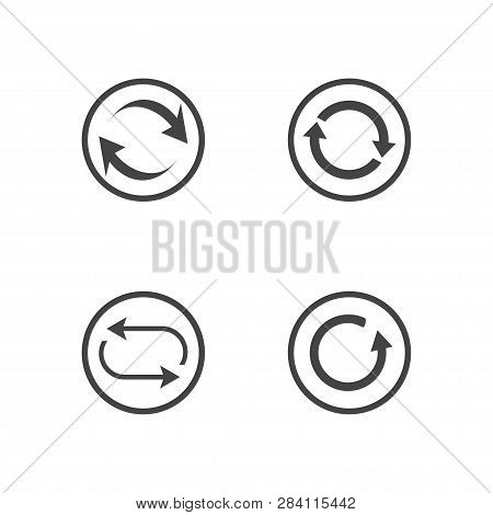 Repeat Icons Set. Set Of 4 Refresh Filled Icons Such As Reload, Update, Reload, Replay, Loading Arro