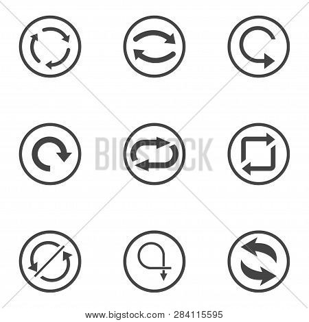 Repeat Icons Set. Set Of 9 Refresh Filled Icons Such As Reload, Update, Reload, Replay, Loading Arro