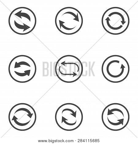 Repeat Icons Set. Set Of 9 Refresh Filled Icons Such As Reload, Update, Reload, Replay, Loading Arro