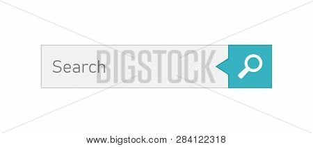 Search Bar Vector Ui Element Icon In Flat Style. Search Website Form Illustration Field. Find Search