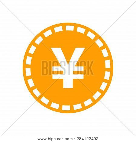 Yen, Yuan Money Currency Vector Icon In Flat Style. Yen Coin Symbol Illustration On White Isolated B