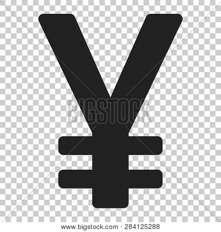 Yen, Yuan Money Currency Vector Icon In Flat Style. Yen Symbol Illustration On Isolated Transparent 