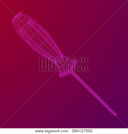 Crosshead Screwdriver. Handyman Tool For Home Repair. Maintenance Themed Abstract Model Wireframe Lo