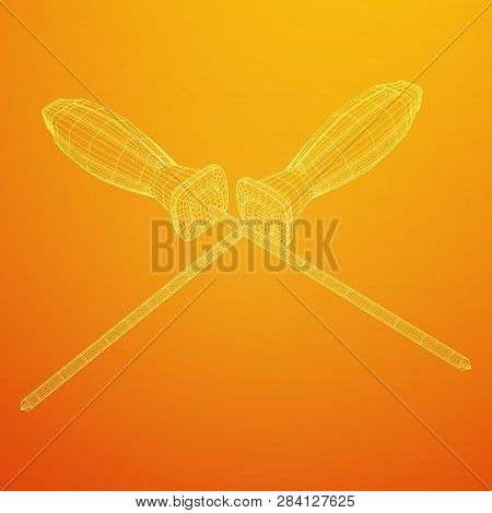 Crosshead Screwdriver. Handyman Tool For Home Repair. Maintenance Themed Abstract Model Wireframe Lo