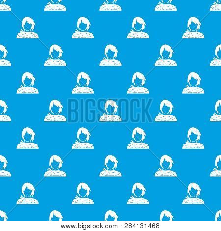 Male Shorn Pattern Repeat Seamless In Blue Color For Any Design. Geometric Illustration