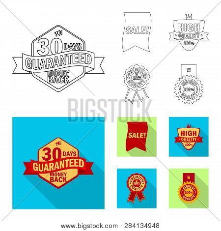 Vector Illustration Of Emblem And Badge Symbol. Set Of Emblem And Sticker Vector Icon For Stock.