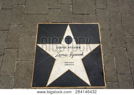 Vienna, Austria - June 27, 2015: The Star Of Leonie Rysanek On The Boulevard Near State Opera In Vie