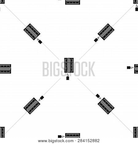 Physics Dynamometer For Laboratory Work Pattern Repeat Seamless In Black Color For Any Design. Geome