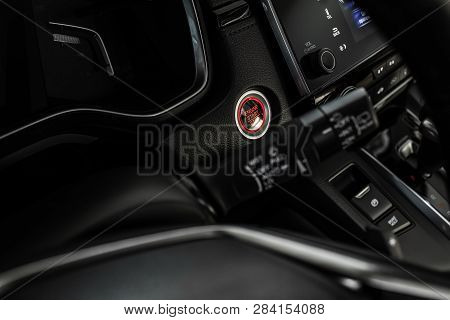 Details Of Stylish Car Interior, Leather Interior