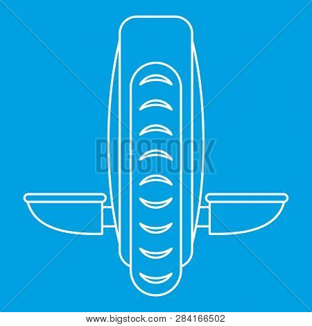 Solowheel Icon Blue Outline Style Isolated Illustration. Thin Line Sign