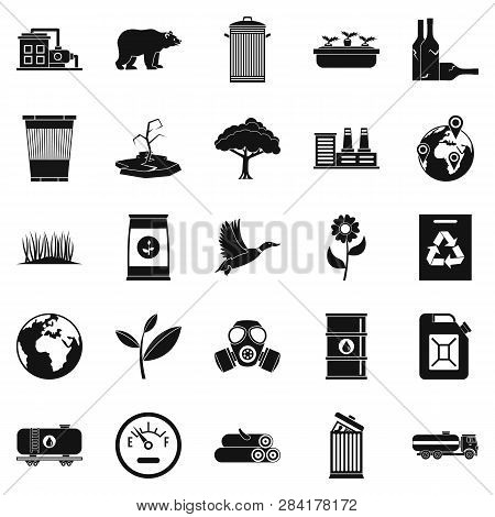 Enviroment Protection Icons Set. Simple Set Of 25 Enviroment Protection Icons For Web Isolated On Wh