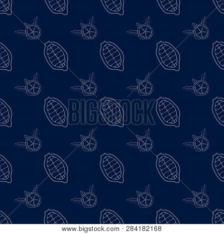 Exotic Cupuacu, Cupuassu, Cupuazu Or Copoasu, Cacao Fruit Seamless Pattern