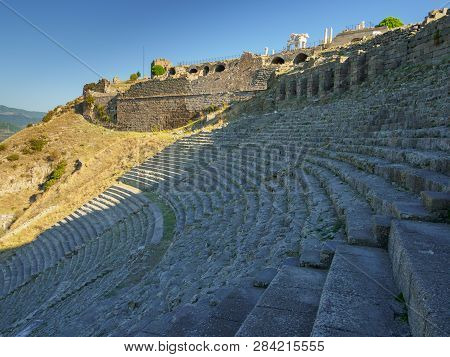 The Amphitheater In The Ruins Of The Ancient City Of Pergamum (pergamon), Izmir Province,  Turkey