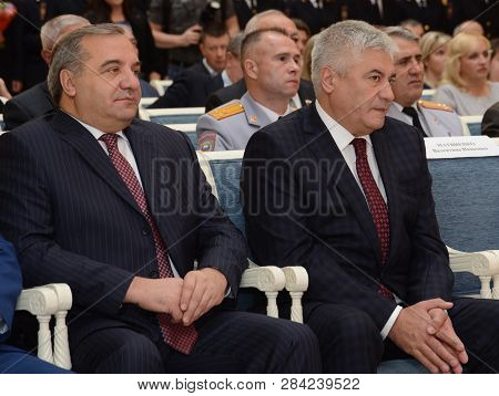 Moscow, Russia - November 2, 2017: Ministers Of The Russian Federation Vladimir Kolokoltsev And Vlad