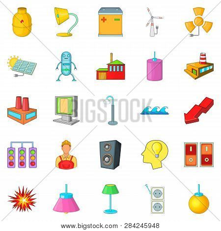 Luminary Icons Set. Cartoon Set Of 25 Luminary Icons For Web Isolated On White Background