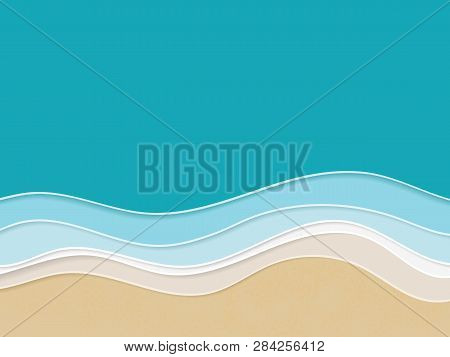 Water Made Of Multi Layered Paper. Summertime Background.