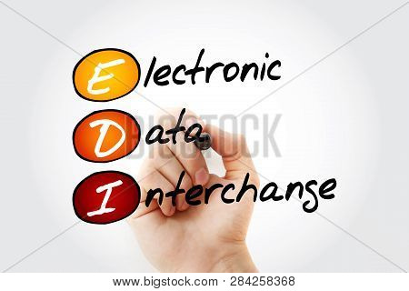 Edi - Electronic Data Interchange Acronym With Marker, Business Concept Background