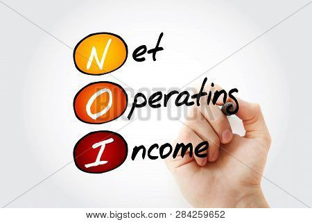 Noi - Net Operating Income Acronym With Marker, Business Concept Background