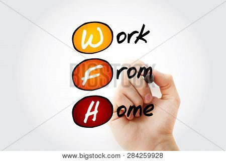 Wfh - Work From Home Acronym With Marker, Business Concept Background