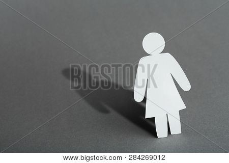 Concept Of Transgender Or Bisexual. Transgender, Woman Feels Like Man. Shadow Of Female In Shape Of 