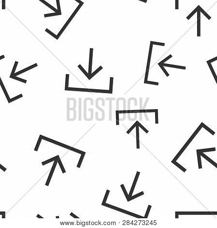 Download File Icon Seamless Pattern Background. Arrow Down Downloading Vector Illustration. Download