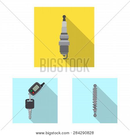 Vector Design Of Auto And Part Sign. Set Of Auto And Car Stock Vector Illustration.