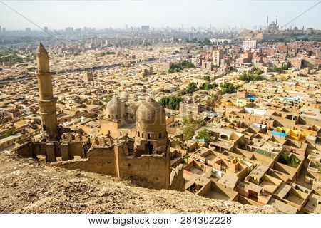 An image of the Mosque and Mausoleum of Shahin Al-Khalwati view over Cairo