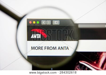 Los Angeles, California, Usa - 14 February 2019: Anta Sports Products Website Homepage. Anta Sports 