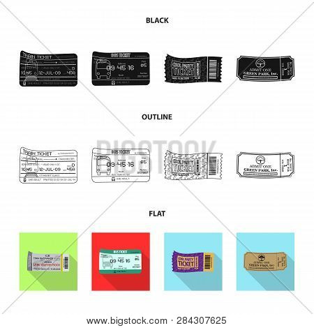 Vector Illustration Of Ticket And Admission Sign. Set Of Ticket And Event Vector Icon For Stock.