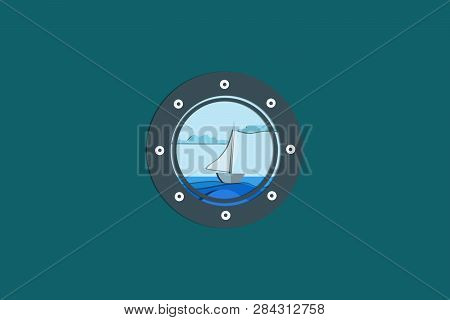 Sea View Through The Porthole Cruise Ship, Voyage, Adventure, Discoveries