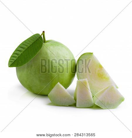 Guava Fruit Isolated On A White Background.