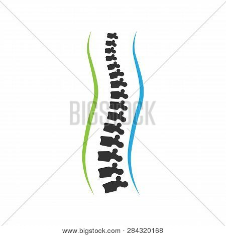 Spine Diagnostics Symbol Logo Template. Vector Stock Illustration.