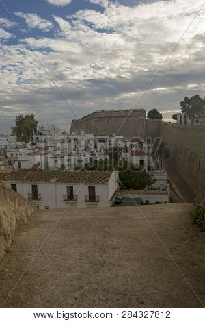 White Houses Around The Town Of Ibiza