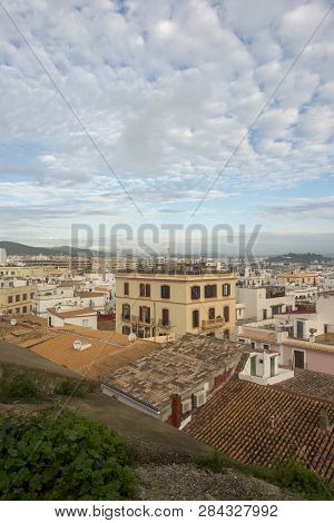 White Houses Around The Town Of Ibiza
