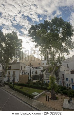 White Houses Around The Town Of Ibiza