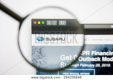 Los Angeles, California, Usa - 14 February 2019: Subaru Website Homepage. Subaru Logo Visible On Mon