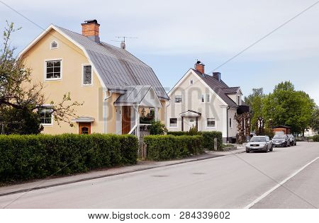 Kil, Sweden - May 26, 2016: Single Family Houses Constructed 1920.