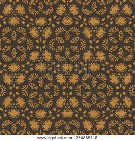 Constructive Geometric Pattern In Shades Of Gold Colors. Emotional Design With Development Of Prospe